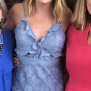 Bardot dusty blue lace dress